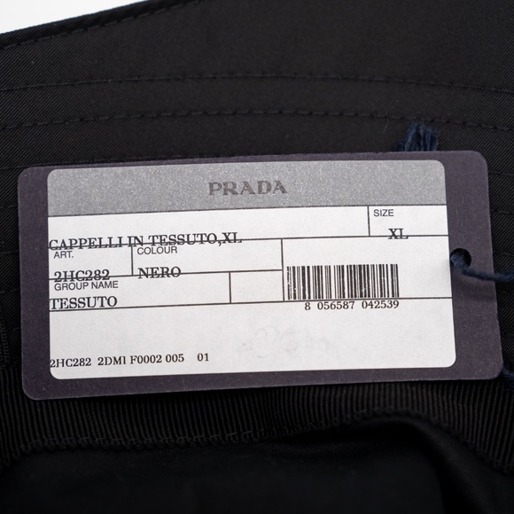 size XL Prada Re-Nylon Bucket Hat Black with Pouch Pocket - Picture 5 of 6